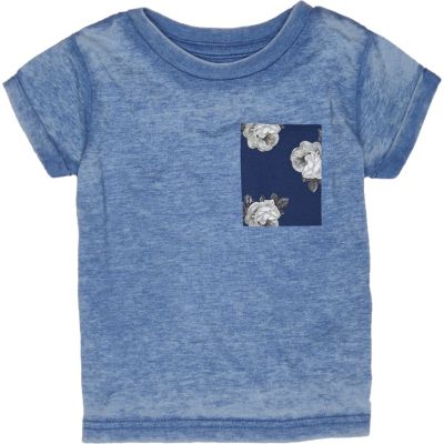 Mini boys blue print t-shirt